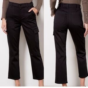 Evereve Larissa Utility Cargo Cropped Black Pants Size 29